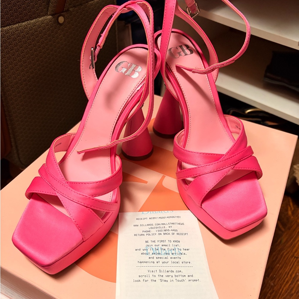 Gianni Bini Vibrant Pink Strappy Heels